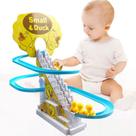 Patinhos Educação do bebê brinquedo carro jogo pista brinquedo ferroviário manual trem
