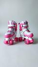 Patins 4 Rodas Infantil LED Glitter Rosa Branco Patins 4 Rodas Infantil LED Glitter Rosa Branco
