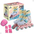 Patins 4 Rodas Inline Roxo Com Kit de Proteção 30 ao 33 AD03RX Fênix