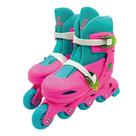 Patins Ajustável 4 Rodas 2 em 1 com Acessórios Fenix Rosa/azul (34-37)