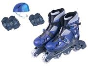 Patins Ajustável com Acessórios Azul 34 a 37 Fenix AD01A