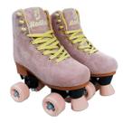 Patins Camurça Ajustável Rosa 4 Rodas California 31 A 34