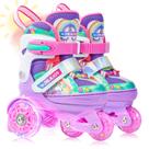 Patins de 4 peças Rainbow Unicorn para meninas de 2 a 8 anos