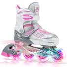 Patins em linha 2PM SPORTS Cytia Pink Girls com rodas iluminadas