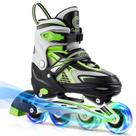 Patins em linha Gonex Green S para meninas, meninos e crianças com rodas iluminadas