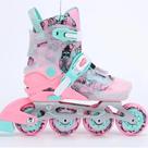 Patins Go Roller Infantil Ajustável Jiumis Pro Rosa Base Alumínio