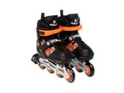 Patins in line laranja e preto médio vollo chass/alu . rolame/abec 5