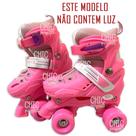 Patins Infantil 4 Rodas Sem Led Menino Menina Preto Rosa Azul