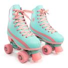 Patins Infantil Feminino 4 Rodas Roller Profissional Rosa Luna Ajustável C Freio Confortável Estável Iniciante Criança Menina Presente Completo