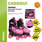 Patins Infantil Menina Rosa Roller 4 Rodas Ajustável