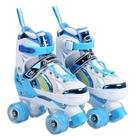 Patins Infantil Quad Ajustável + Rodas Em Led