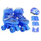 Patins Infantil Roller 4 Rodas + Capacete Proteção Ajustável TAMANHO:M AZUL Patins Infantil Roller 4 Rodas + Capacete Proteção Ajustável TAMANHO:M AZUL