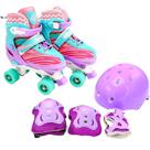 Patins Infantil Roller Ajustável C/ Proteção Violeta Unitoys