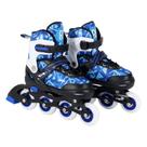 Patins Inline Azul Tamanho M 34-37 Ajustável Juvenil - Dm Toys Patins Inline Azul Tamanho M 34-37 Ajustável Juvenil - Dm Toys