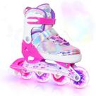 Patins Inline Infantis Nattork Ajustáveis com Rodas que Acendem