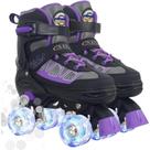 Patins Nattork Purple para meninas e crianças de 6 a 12 anos com luz