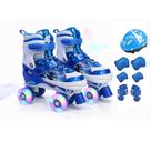 Patins Quad Stitch 4 Rodas Infantil Tamanho Regulável Rodinhas Led Com Bolsa + KIT PROTEÇÃO