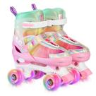 Patins Quadriciclo LEVYTEMP Tamanho Grande Ajustável com Rodas que Acendem Patins Quadriciclo LEVYTEMP Tamanho Grande Ajustável com Rodas que Acendem