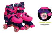 Patins Roller 4 Rodas Paralelas Com Luz Ajustável Unik Toys