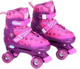 Patins Roller Ajustavel 34 A 37 Rosa