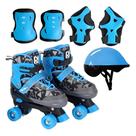 Patins roller ajustavel com proteção 34 ao 37 - dm toys