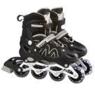 Patins Roller Ajustável Inline 4 Rodas Adulto Rodinha Led TAMANHO:PRETO - G Patins Roller Ajustável Inline 4 Rodas Adulto Rodinha Led TAMANHO:PRETO - G