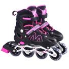 Patins Roller Ajustável Inline 4 Rodas Adulto Rodinha Led TAMANHO:ROSA - G Patins Roller Ajustável Inline 4 Rodas Adulto Rodinha Led TAMANHO:ROSA - G