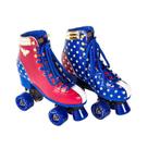 Patins Roller Bel Sports Mulher Maravilha 4 Rodas Azul/Vermelho