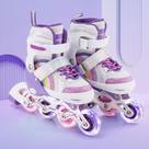 Patins Roller Reto De 4 Rodas Infantil Meninos Com Led Patins Inline Meninas