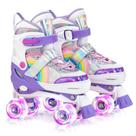 Patins SULIFEEL Rainbow Unicorn para crianças roxos pequenos