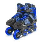 Patins Tamanho Regulável Cor Azul 4 Numeros Infantil Inline até 60kg Para Meninos - Unitoys