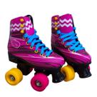 Patins Tradicional Quad Roller Retro Bota 31 Ao 39 Rosa