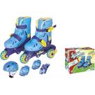 Patins Tri In-Line Ajustavel Azul Com Acessorios Fenix 30 a 33
