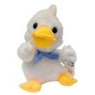 Pato de Pelúcia Branco Laço Patinho Macio Fofinho 20cm