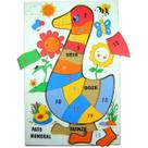 Pato Numérico Quebra Cabeça em Madeira - Multicolorido - Dicá