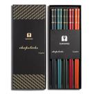 Pauzinhos SUPJOYES de fibra de vidro reutilizável multicolor, 5 pares