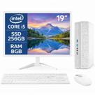 PC Completo Slim Branco i5 8ª 8GB SSD 256GB + Monitor 19"