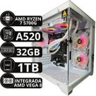 Pc Gamer AMD Ryzen 7 5700g A520 32gb Ddr4 Ssd 1tb Aquario Branco