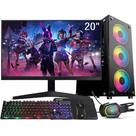 PC Gamer Completo 3green Smart, Intel Core i7, 8GB RAM, Geforce GTX 1660 Ti 6GB, SSD 256GB, Fonte 500W, Monitor LED 20", Kit Gamer - 3GS-0101SF