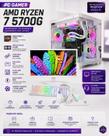 Pc Gamer Completo AMD Ryzen 7 5700g A520 32gb Ddr4 Ssd 1tb Aquario Monitor Branco e kit periféricos branco