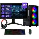 Pc Gamer Completo MRP Informática Processador Ryzen 5 Memória 16gb SSD 480gb Placa Vídeo 4gb Fonte 500W Windows 11 Monitor 19LED
