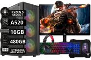 PC Gamer Completo Ryzen 5 5600GT 16 GB 480 GB Vega 7 + Monitor 20" + Kit Gamer