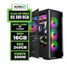 Pc Gamer i7 3.4ghz, Rx 580 8gb, 16gb, SSD 240gb, Fonte 500w, Gabinete RGB