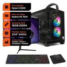 PC Gamer Soldier, AMD Ryzen 5 5500, Radeon RX 7600, 16GB DDR4, SSD 480GB + Monitor Superframe 240Hz + Combo Gamer PC Gamer Soldier, AMD Ryzen 5 5500, Radeon RX 7600, 16GB DDR4, SSD 480GB + Monitor Superframe 240Hz + Combo Gamer