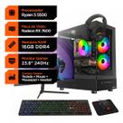PC Gamer Soldier, AMD Ryzen 5 5500, Radeon RX 7600, 16GB DDR4, SSD 480GB + Monitor Superframe 240Hz + Combo Gamer