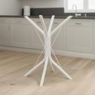 Pé Base de Mesa Industrial Aço Tubular Forte 4 Apoios para Tampo de Madeira Granito Mármore Suporta 50kg Tampo Redondo ou Quadrado até 100cm