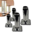 Pé Com Regulagem Redondo 10cm Kit 4 Para Armário De Metal