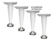 Pé Cônico Regulável P/móveis Caad 18cm Branco 06 Pçs+paraf