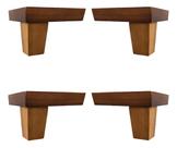 Pé De Madeira Cantoneira Universal Com Parafusos Para Móveis Sofá Armário Balcão Poltronas Rack Kit Com 4 Unidades