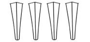 Pé Hairpin Leg 30cm Triplo Armario Cama Mesa Moveis 1/4